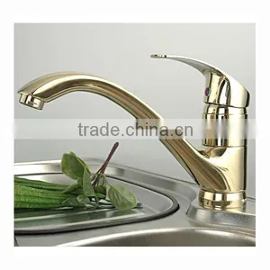 Deck Mounted Brass Kitchen Sink Tap, Chrome Finish, 360 Degree Turn thumbnail-3
