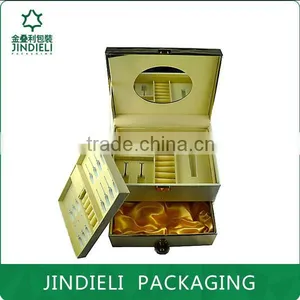 Leather Cosmetic Storage Box With Drawer Design thumbnail-1