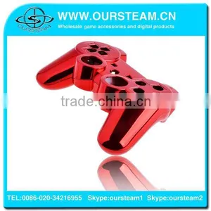 Red Chrome Faceplate for PS3 Wireless Controller Chrome Housing for PS3 Controller Full Shell and Full Set Buttons thumbnail-4