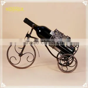 Continental Fashion Home Deco Tricycle Upscale Vintage Metal Wine Rack thumbnail-6