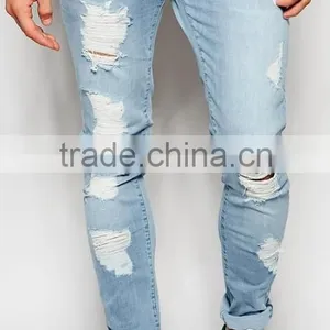 2016 Customized Wholesale Fashionable Ripped Mens Jeans Quality Choice thumbnail-1