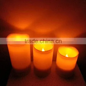 D75*H102 135 155mm 3 Pcs Remote Controlled Plastic LED Christmas Candle Sets thumbnail-3