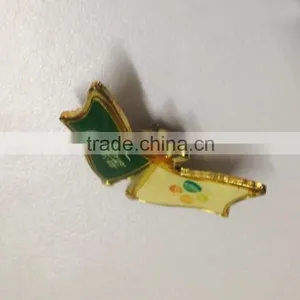 Custom Perfect Gift Brass(zinc Alloy) Metal Butterfly Lapel Pin Badge thumbnail-2