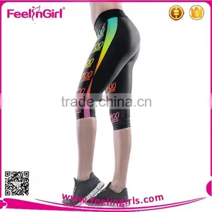 Chian Manufacture Ladies Colorful Print Leggings Sexy Short Pants thumbnail-1