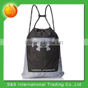 2015 New Arrival Quality 420D Small Drawstring Bag With Front Pocket thumbnail-1
