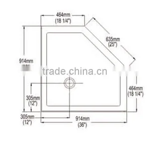 CUPC Acrylic Cheap Shower Tray,left and Right Center Drain Shower Base,tray thumbnail-4