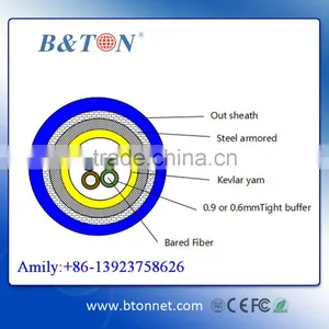 Anti-rodent 4 Core Soft-Armoured Loose Tube Armored Indoor Fiber Optical Cable thumbnail-1