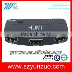 MINI HDMI Switch 3x1 3 Inputs 1 Output With IR Remote Control thumbnail-1