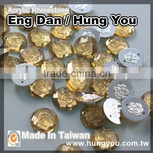 Unique Designs Transparent Flat Back Embossed Sew on Acrylic Rhinestone thumbnail-6