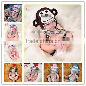 Baby Crochet Beanie Monkey Hats Crochet Pattern Infant Caps thumbnail-1