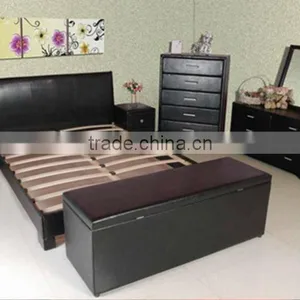 Platform Twin Size Bed Frame Leather thumbnail-1