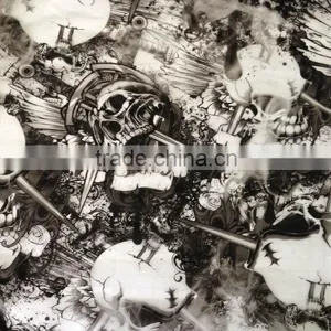 100cm Width Skull Pattern Hydrographic Water Transfer Cubic Printing Film Hydro Dip Film RQ024 thumbnail-2
