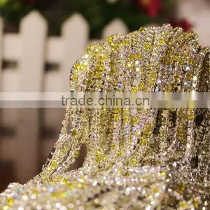 SS20 4.5mm Colorful Crystal Silver Plated Rhinestone Chain Hanging Crystal Wedding Decorations, Garments Decoration YSCHC1015 thumbnail-4