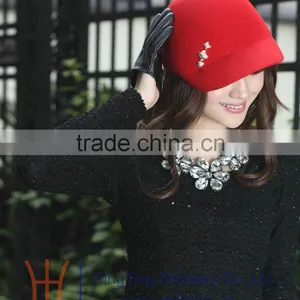 Wholesale Winter Hat Red/Blue Wool Hat For Women thumbnail-2