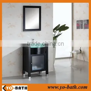 24 Inch Fashion Bathroom Vanities With Glass Wash Basin thumbnail-1