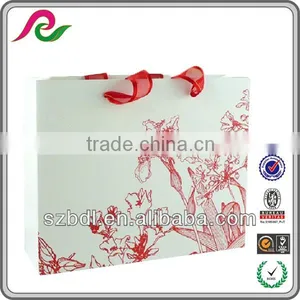 High Quality Red Ribbon Tote Bag Customized Printed Bag thumbnail-1