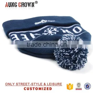 Top Quality Custom Knit Beanie Pom/top Pom Cuffed Beanie/3d Beanie thumbnail-3