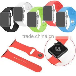 Silicone Watch Band Strap Bracelet Fitness Replacement Sport Wrist Straps With Connector Adatptor Adjustment Length For Iwatch thumbnail-6