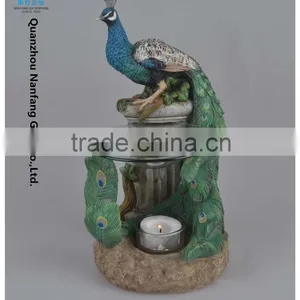 Polyresin Indoor Usage Peacock Oil Burner thumbnail-1