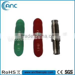 Square sx mm Din Optical Fiber Adapter With Red Dust Caps thumbnail-1
