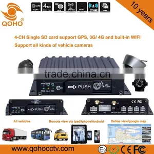 Single 4-CH SD Mobile DVR With 3G GPS For Subways , Taxi , Car thumbnail-2
