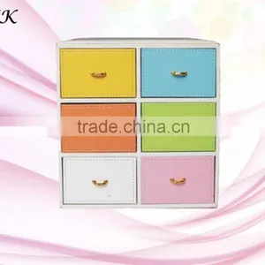 Wonderful Color Leather Makeup Box With 6 Drawers thumbnail-1