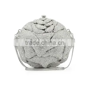 3D Flower Hard Shell Crystal and Crystal Bags and Clutches (8746A-S) thumbnail-6