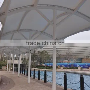 PVDF Tensile Fabric Architecture Membrane Structure River Corridor PVC Canopy Awning Walkway thumbnail-3