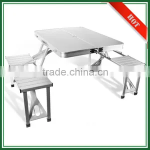 Wholesale Aluminum Outdoor Dinner Portable Camping Folding 4 Chairs Table Set thumbnail-2