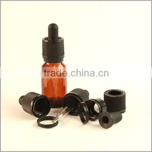 0.5ml 1ml Amber Glass Bottles With Two Part Tamper Evident Glass Pipette Dropper Closure thumbnail-1