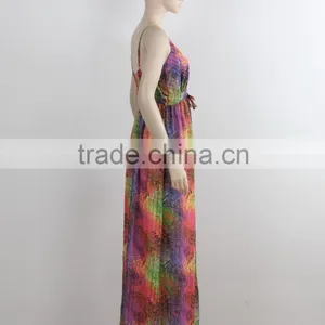 F5S40357 Women Long Print Party Dress thumbnail-2