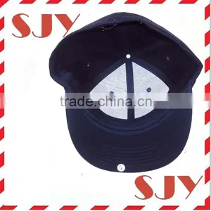 2 Sizes Navy Blue Fitted Flat Brim Baseball Hat thumbnail-5