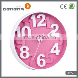 DEHENG Cheap Embossed 12'' Plastic Wall Clock Promotional Gift Clock thumbnail-2