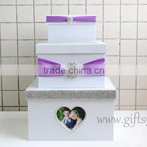 Elegant Purple Wedding Money Box in Handmade With Photo Frame Wedding Accessories thumbnail-2