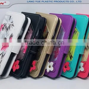 Flower PU Leather Mirror Slider + Universal PC Cover Wallet Phone Case for 4.7inch IPhone 6 6s 7 thumbnail-6