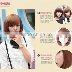 How Shine Hair Wig Hair Bobo Short Curly Bob Wigs Shave 10 Inch Wigs thumbnail-1