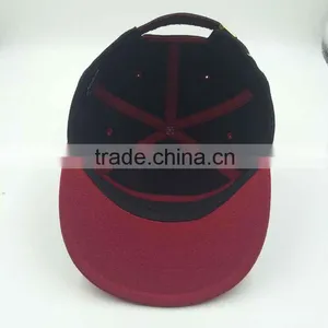 Wholesale Custom Design Your Own Logo 7 Panel Black Snapback Hat With Woven Label thumbnail-5