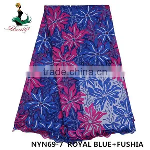 2016 Haniye African Latest Embroidery Tulle Lace Fabric Nigeria French Net Lace Fabric for Dresses/NYN69 thumbnail-4