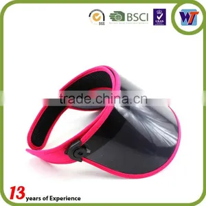 Black Cheap UV Protection PVC Plastic Caps Long Brim Sun Visor Hats thumbnail-5