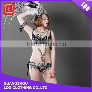 Hot Sale Unique Feather Beaded Tassel Decorated Fantasy Costumes for Carnival thumbnail-1