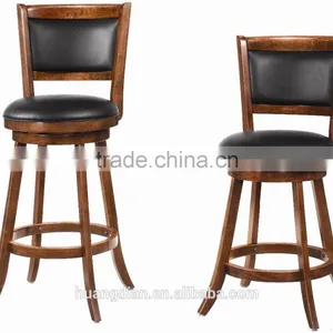 Vintage Style Bar Furniture Wooden Swivel Bar Stool Higt Bar Chair thumbnail-2