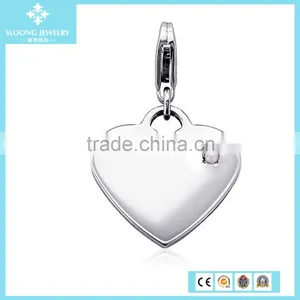 Emerald Birthstone Heart Charm in Sterling Silver (May) thumbnail-4