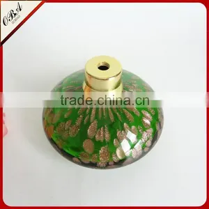 Mouth Blown Golden Spot Deco Glass Air Bag Perfume Bottles / 100ml Green Perfume Spray Packaging Gasbag Spray Pump thumbnail-2