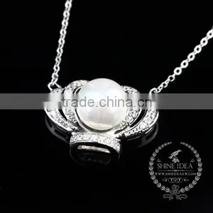 925 Sterling Silver Shining Crown With Pearl Creative Pendant Necklace Fashion Women Necklace Jewelry 6360462 thumbnail-4