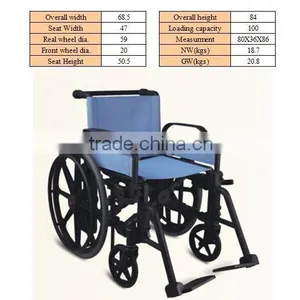 Rehabilitation Therapy Supplier Topmedi Cheap Manual Plastic Wheelchair thumbnail-2