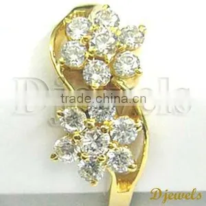 18K Diamond Gold Rings, Wedding Rings,Diamond Jewelry thumbnail-1