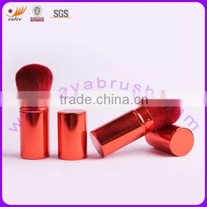 Retractable Synthetic Hair Cosmetic Brush With Red Color thumbnail-1
