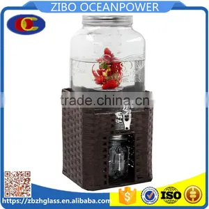 8L Party Drink Square Glass Water Dispenser Pvc Base thumbnail-1