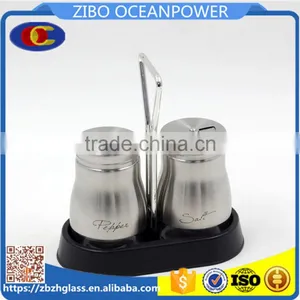 S/2 S/s Coat Glass Spice Jar Set thumbnail-1