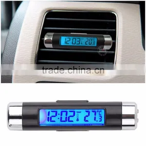 New 2in1 Car Auto LCD Clip-on Digital Backlight Automotive Thermometer Clock Calendar thumbnail-1